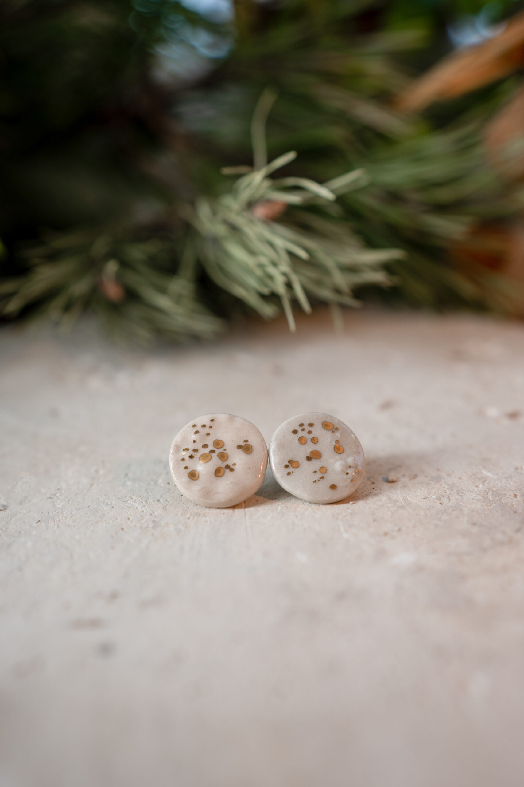 Ceramiczne kolczyki - Poranna mgła