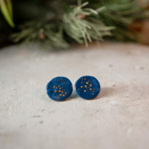 Ceramiczne kolczyki - Jezioro w lesie