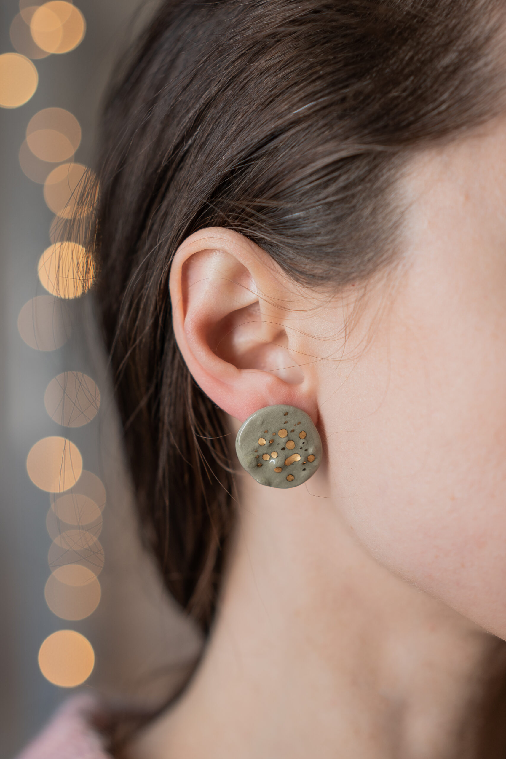 Ceramiczne kolczyki - Leśna mięta - obrazek 2