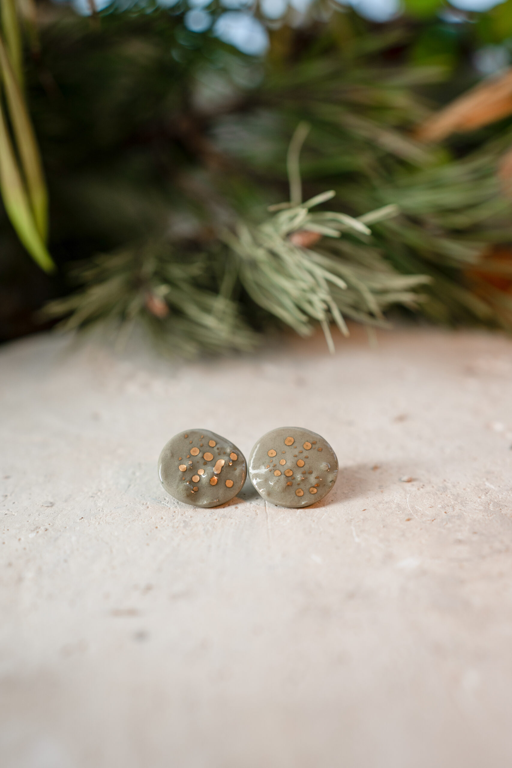 Ceramiczne kolczyki - Leśna mięta